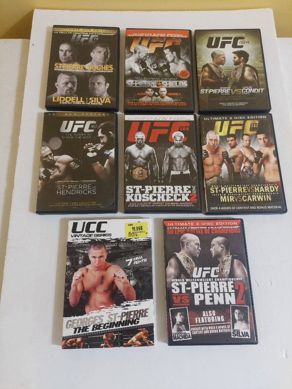 8 UFC DVD Bundle MMA Ultimate Fighting Championship 79-167 All GEORGE ST-PIERRE